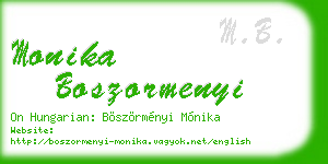 monika boszormenyi business card